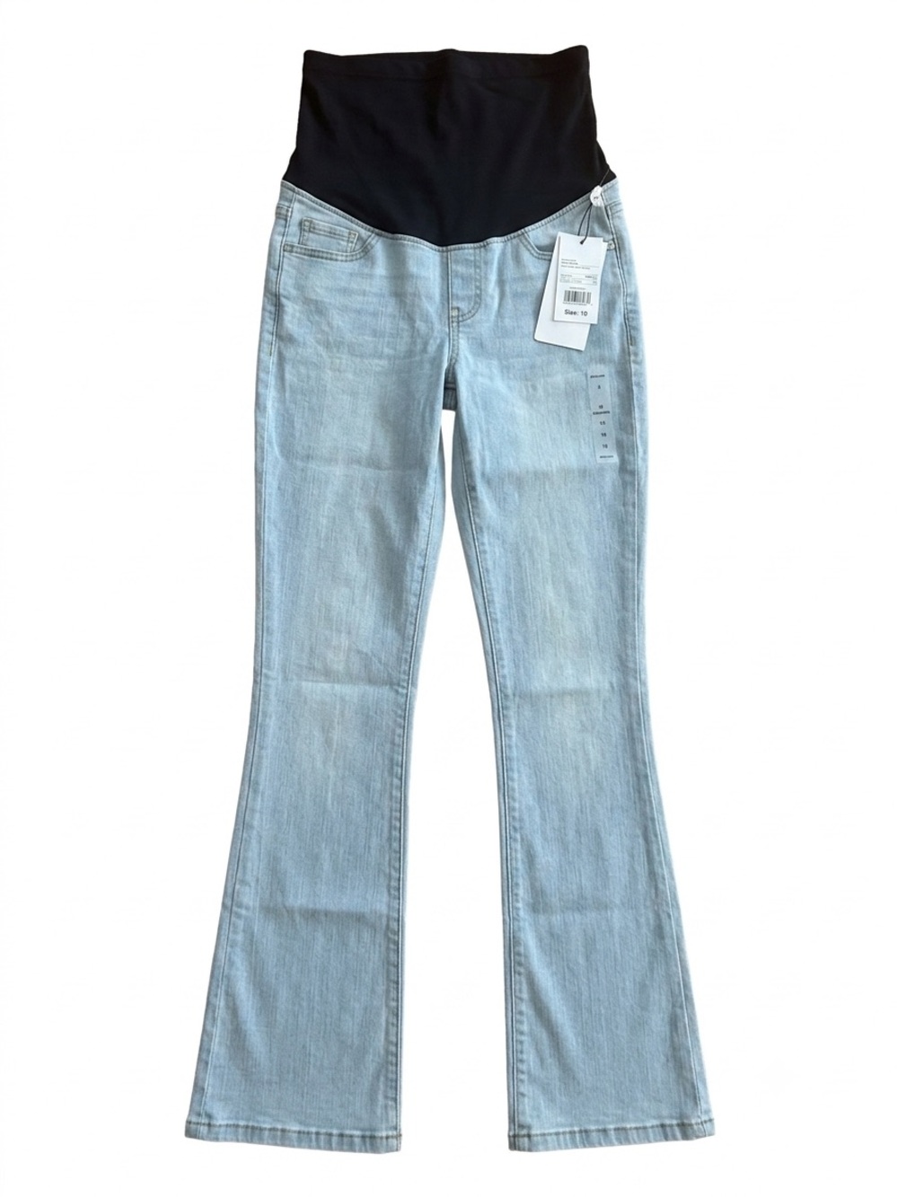 Isabel Maternity Crossover Panel Flare Jeans Light Wash Blue Size 2